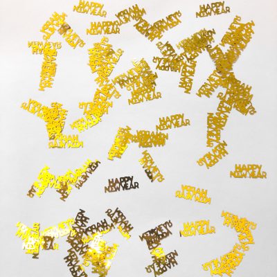 Happy New Year Tischdeko in gold – ca. 4 cm x 2 cm - 30g