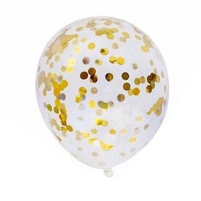 6x Transparente Gold-Konfetti-Luftballons 30 cm
