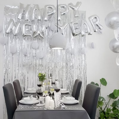 Silvester Party Deko wunderbox - Silberglanz (8 Personen)