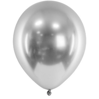 6x Silber-Luftballons 30 cm – metallic