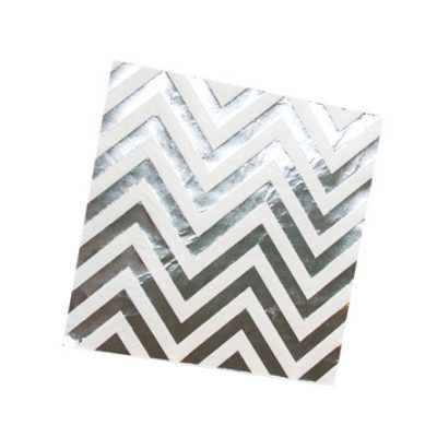 10x Gestreifte Silber-Servietten – 16 cm