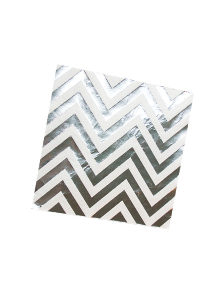 10x Gestreifte Silber-Servietten – 16 cm